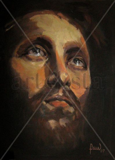 Cristo Óleo Lienzo Retrato