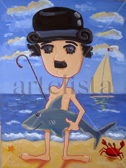 Chaplin en Varadero Oil Canvas Landscaping