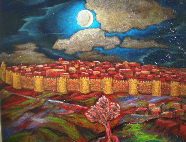 Luna Sobre Ávila Acrylic Canvas Landscaping