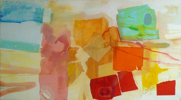 En el horizonte II Media Mixta Papel Paisaje