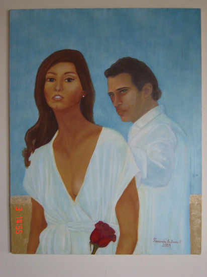 El Don del amor. Oil Canvas Figure Painting