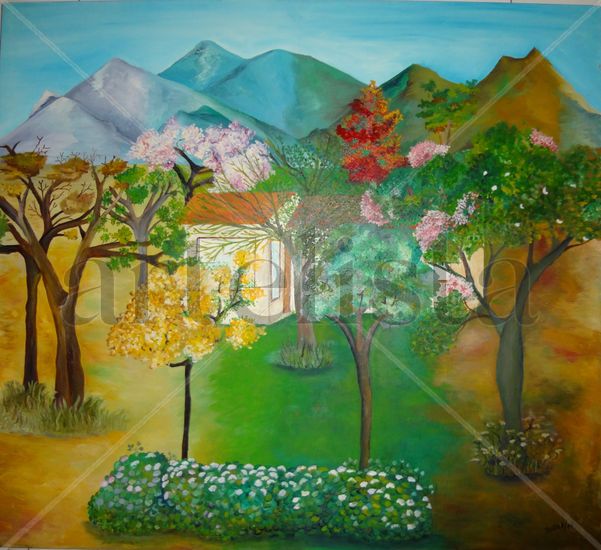 Las cuatro estaciones Oil Canvas Landscaping