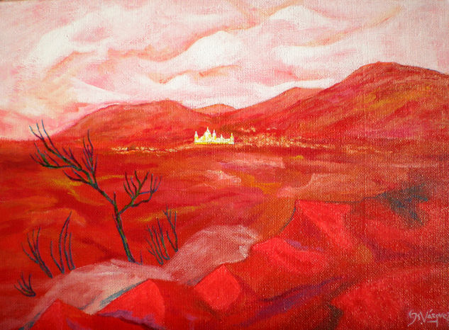 Vista desde El Campillo en Tono Rojo Acrylic Canvas Landscaping