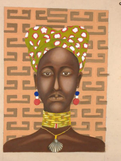 Mujer africana Oil Textile Figure Painting