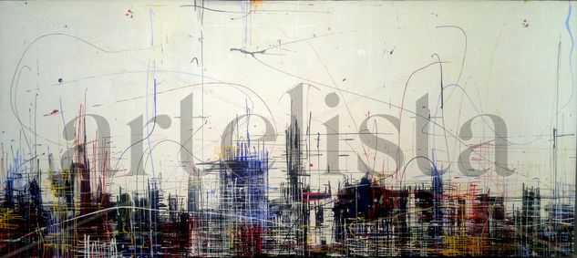 Ciudad en Crecimiento Mixed media Canvas Landscaping