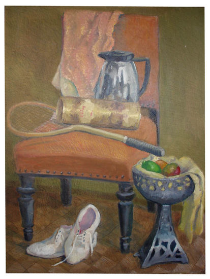 bodegon con zapatillas Oil Others Still Life Paintings