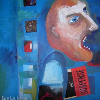 suspense Mixed media Canvas Figure Painting