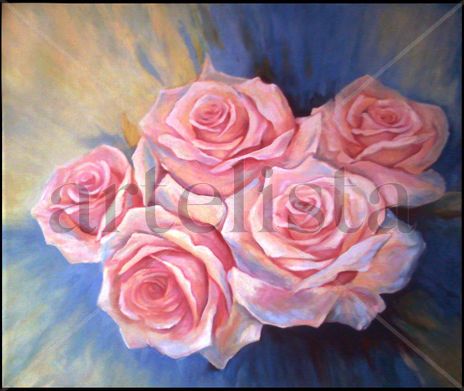 Rosas en amarillo-azul