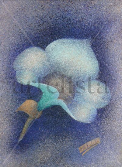 Pétalos Azules Oil Canvas Floral Painting