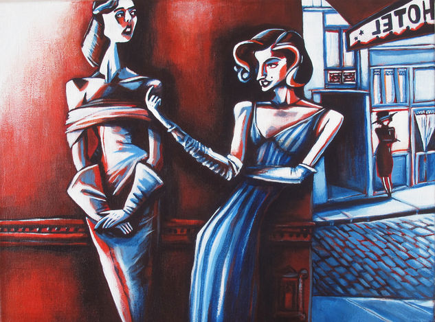 WAITING / ESPERANDO Acrylic Canvas Figure Painting