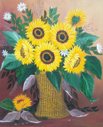 Girasoles y rocío