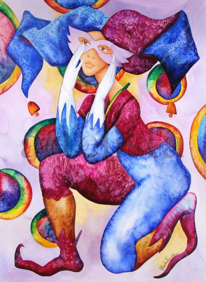 La maga del antifas Watercolour Paper Figure Painting