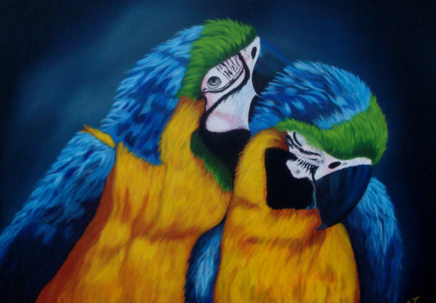 loros Oil Canvas Animals