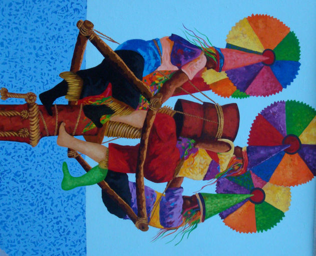 voladores del papantla Oil Canvas Landscaping