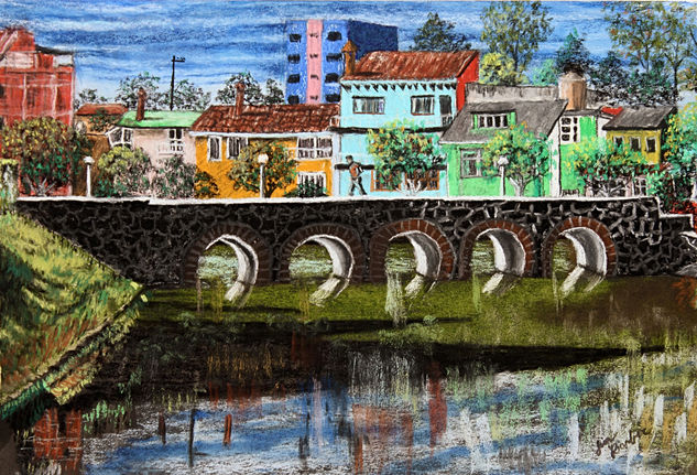 Los Lagos del Dique 2 Pastel Papel Paisaje