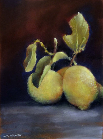 Limones Pastel Paper Still Life Paintings