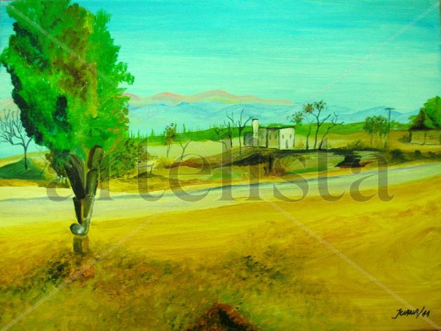 Camino a Güemes Oil Canvas Landscaping