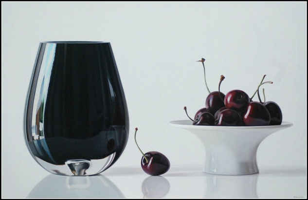 Black cherries for lovers Oil Canvas Still Life Paintings