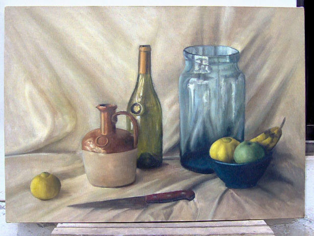 Bodegon en Blanco Oil Canvas Still Life Paintings