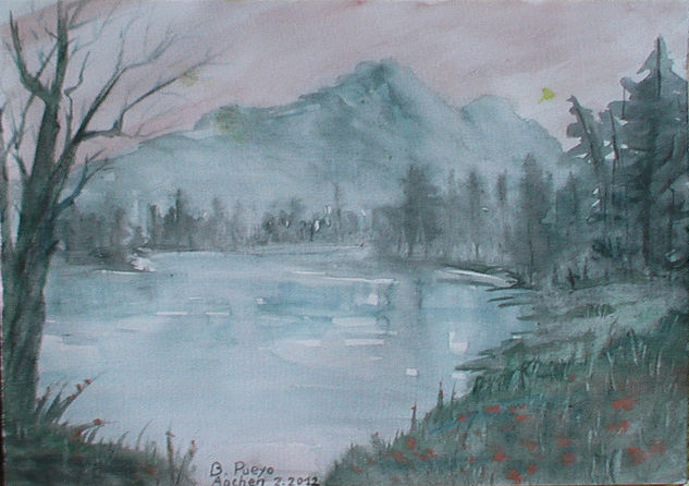 Lago helado Watercolour Paper Landscaping