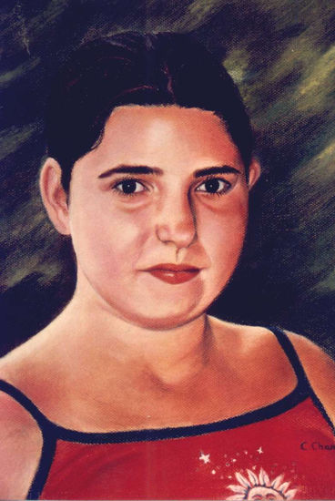 JOVEN Pastel Papel Retrato