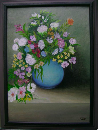 El mundo de los objetos Oil Canvas Floral Painting