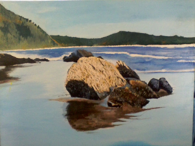 Playa Cheuque Oil Textile Marine Painting