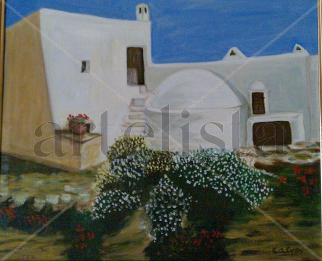 Casa ibicenca Oil Canvas Landscaping