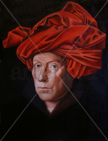 Hombre con turbante de Jan Van Eyck Óleo Lienzo Retrato