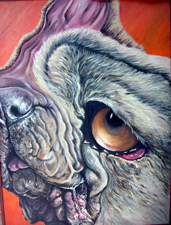 amorfis canis (serie) Óleo Lienzo Animales