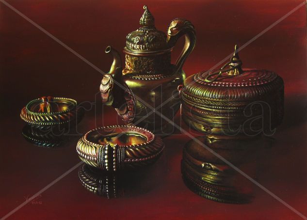 RECUERDOS DE LA INDIA Oil Panel Still Life Paintings