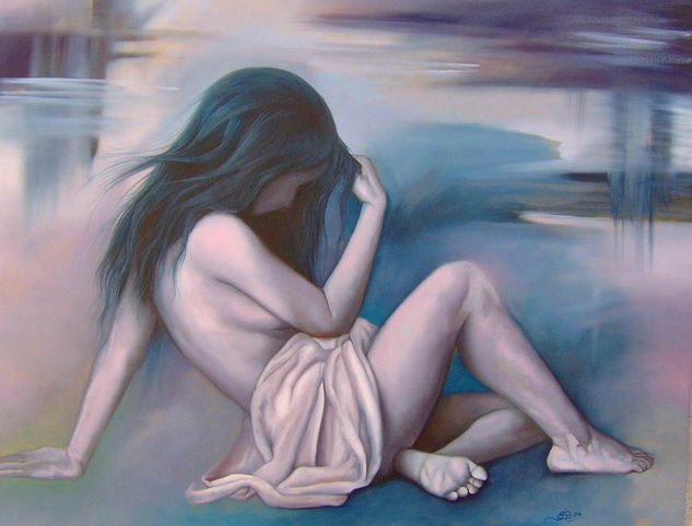 MUJER SENTADA Oil Canvas Figure Painting