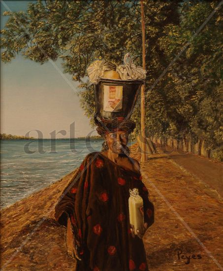 Mujer de Mopti Oil Canvas Landscaping