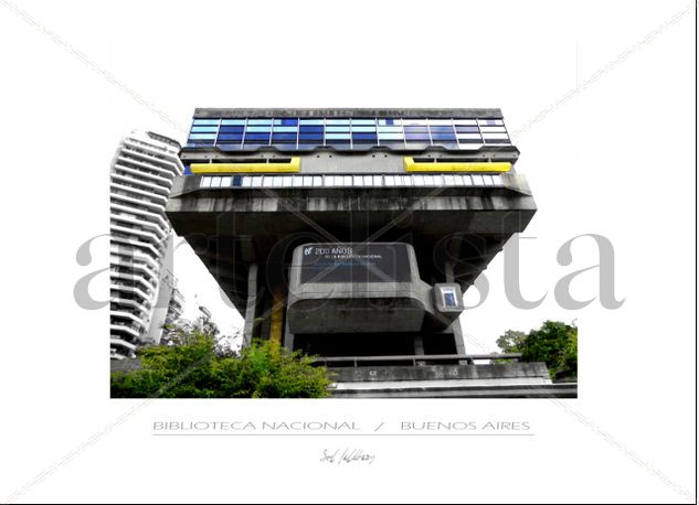 BIBLIOTECA NACIONAL Architecture and Interiorism Black and White (Digital)