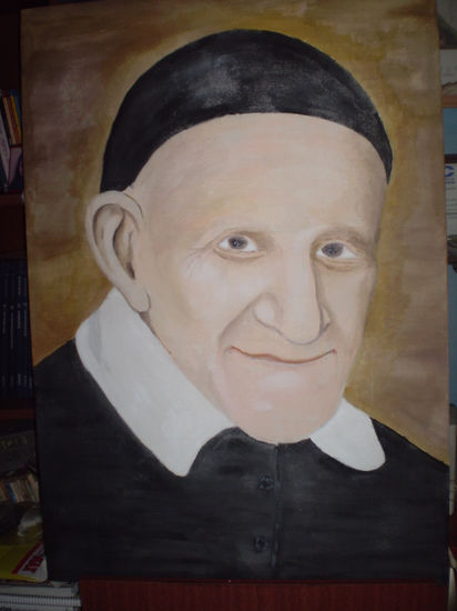 San Vicente de Paul Acrylic Canvas Portrait