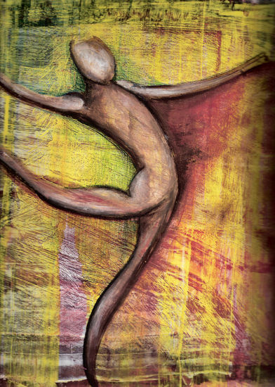 BAILA Mixed media Card Figure Painting