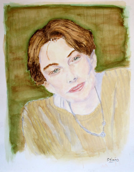 joven Leonardo Watercolour Paper Portrait