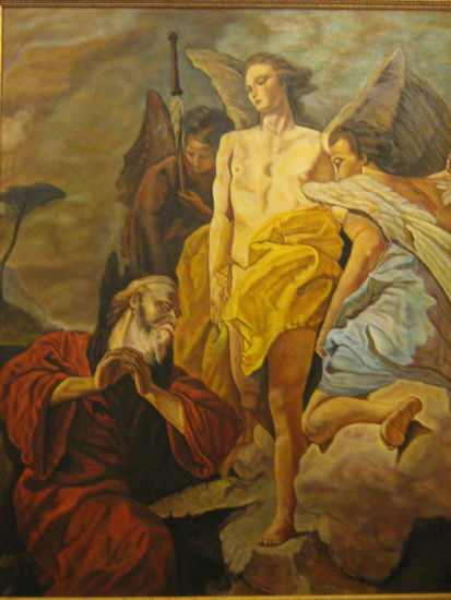 Abraham y Los Tres Angeles Oil Canvas Figure Painting