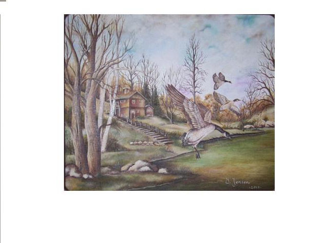 Gansos Salvajes Oil Canvas Landscaping