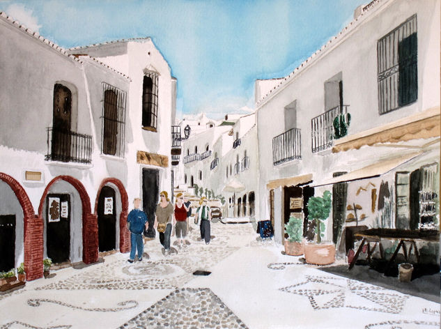 Plaza en Frigiliana Watercolour Paper Landscaping