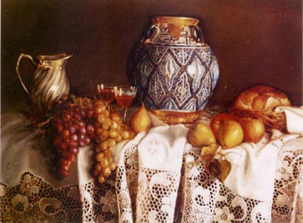 Bodegon con mantel...