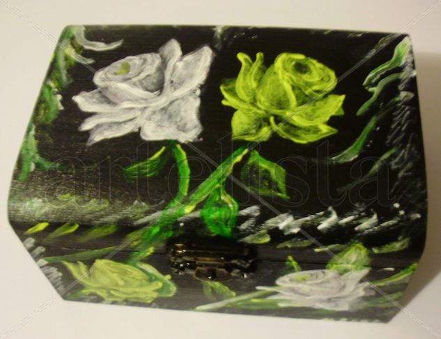 caixa com rosas Acrylic Panel Floral Painting