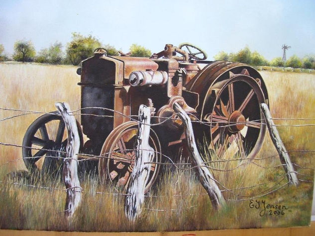 Tractor antiguo Oil Canvas Landscaping