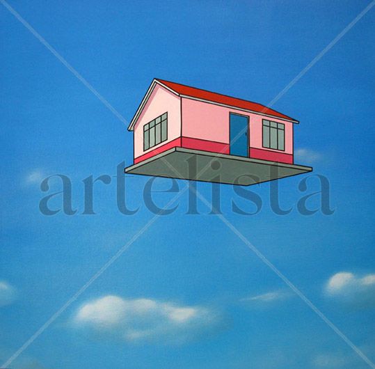 la casa en el aire Acrylic Canvas Landscaping