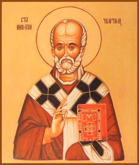 ST NICHOLAS Óleo Tabla Retrato