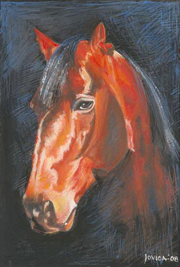 HORSE WITH NO NAME Gouache Papel Animales