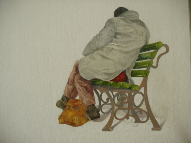 Homeless2 Oil Canvas Figure Painting