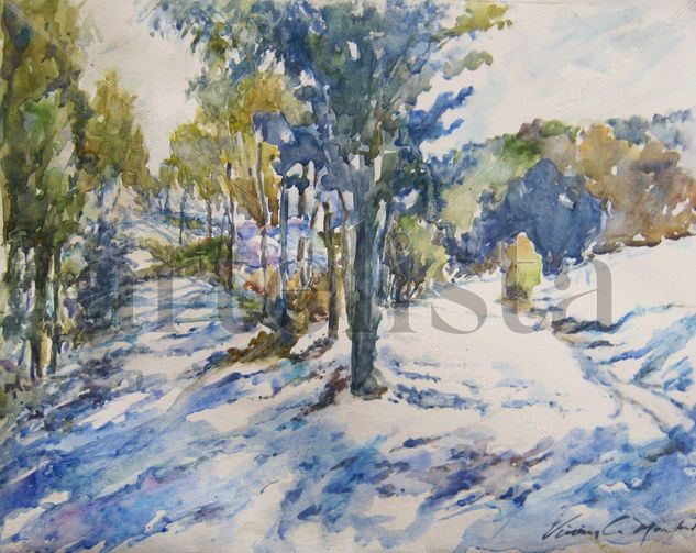 Paisaje nevado en Penyagolosa Watercolour Paper Landscaping