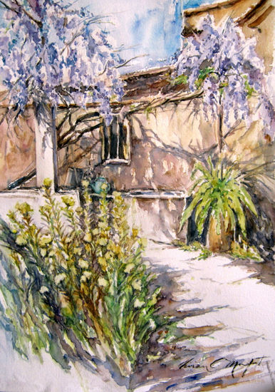 El pozo y la glicenia Watercolour Paper Landscaping