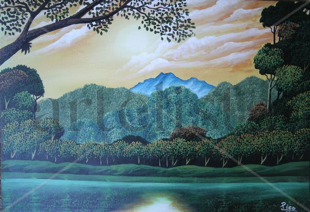 VERDES DE COSTA RICA. Oil Canvas Landscaping